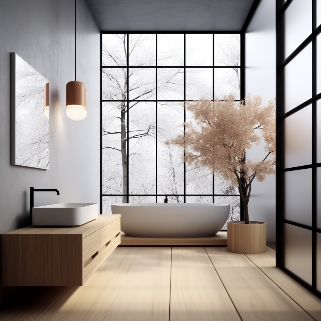 עיצוב חדר רחצה בסגנון יפני